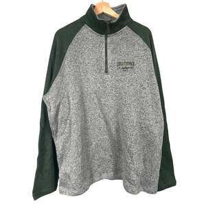 Duluth Pack Artisans NWT Quarter Zip Pullover Gray Green Sweater XL